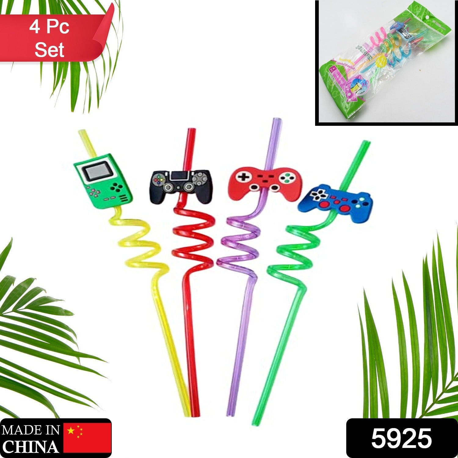 5925 Reusable straws are perfect for kids' summer parties. Plastic Straws Reusable Drinking Straws with Cartoon Decoration for Kids Birthday Party Favors or other summer celebration (4 pc Set) 5925 Reusable straws are perfect for kids' summer parties. Plastic Straws Reusable Drinking Straws with Cartoon Decoration for Kids Birthday Party Favors or other summer celebration (4 pc Set)